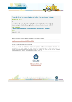 AN ANALYSIS OF LOSSES AND GAINS IN INDUS RIVER SYSTEM