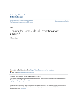 Training for Cross&acirc;&bull;`Cultural Interactions with Children