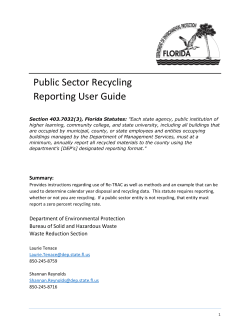 Public Sector Recycling Reporting User Guide