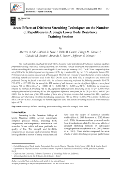 Acute Effects of Different Stretching Techniques on the Number of