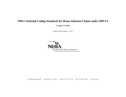 NHIA National Coding Standard for Home Infusion