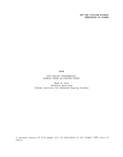 anti-soviet insurgencies: growing trend or passing