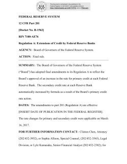 FEDERAL RESERVE SYSTEM 12 CFR Part 201 [Docket No. R