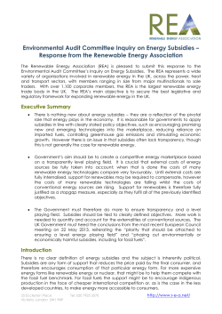 REA response to EAC Inquiry on Energy Subsidies