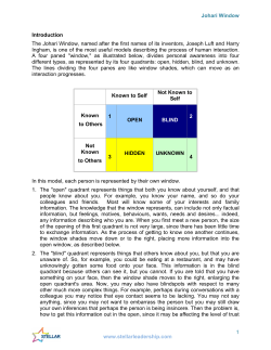 Johari Window - Stellar Leadership