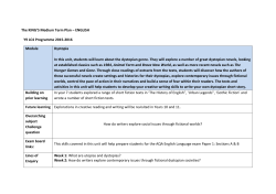 ENGLISH Y9 LC4 Programme 2015