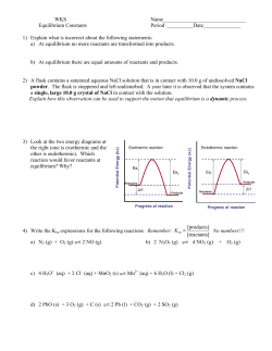 Equilibrium Constants WS