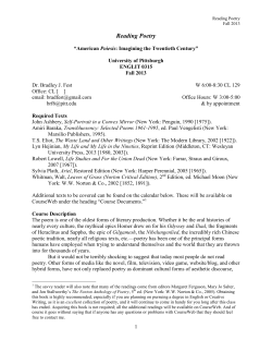 Reading Poetry (ENGLIT 0315)
