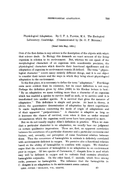 Physiological Adaptation.