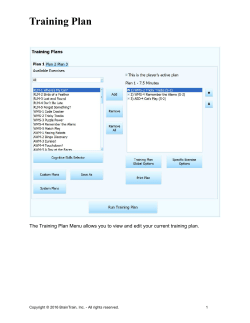 Training Plan