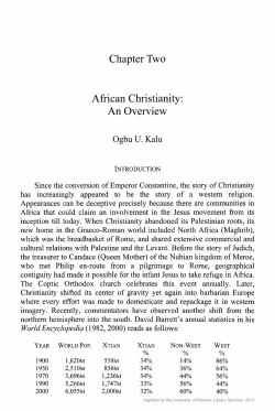 Chapter Two African Christianity: An Overview