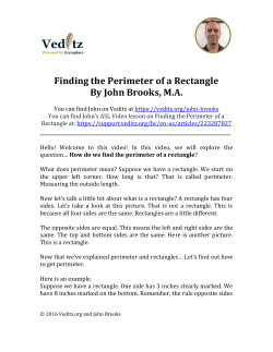 Finding the Perimeter of a Rectangle By John Brooks, M.A.