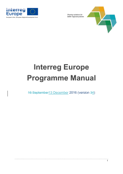 Interreg Europe programme manual
