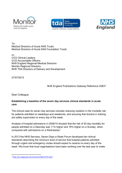 Medical Directors of Acute NHS Trusts Medical