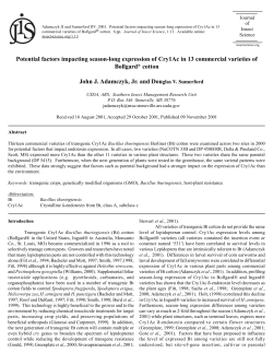 Potential factors impacting season-long expression of Cry1Ac in 13