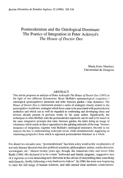 Postmodernism and the Ontological Dominant: The Poetics of