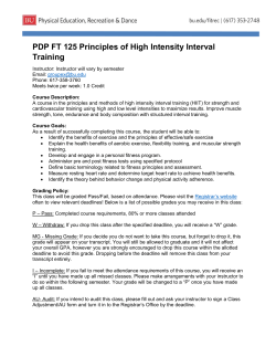 PDP FT 125 Principles of HIIT