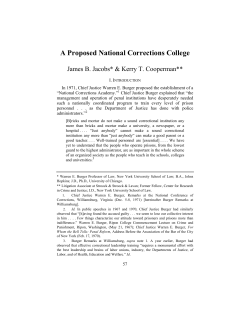 A Proposed National Corrections College