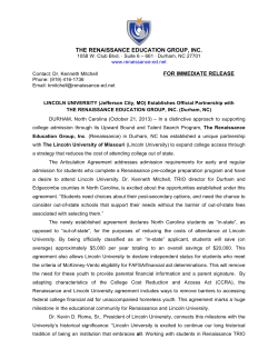 THE RENAISSANCE EDUCATION GROUP, INC. FOR IMMEDIATE