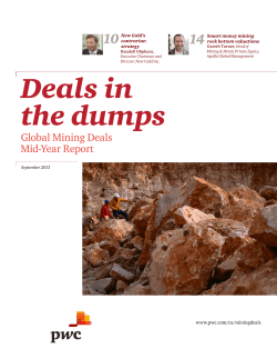 Deals in the dumps - Global Mining Deals: 2013 Mid-Year