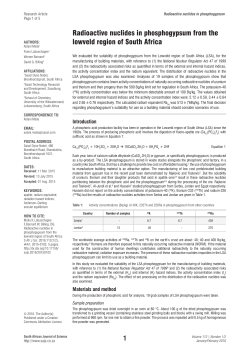 Radioactive nuclides in phosphogypsum from the lowveld region of