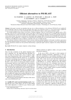 Efficient alternatives to PSI-BLAST - Bulletin of The Polish Academy
