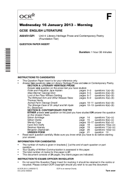 Unit 04 - Literary heritage prose and contemporary poetry