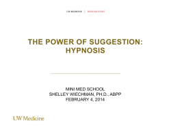 the power of suggestion: hypnosis