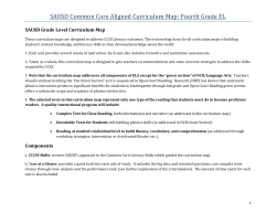 SAUSD Common Core Aligned Curriculum Map: Fourth Grade EL