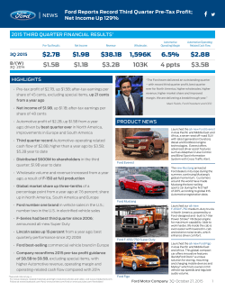 Press Release - Ford Motor Company