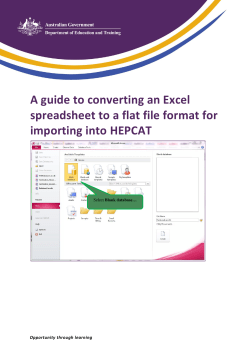 A guide to converting an Excel spreadsheet to a flat file format for