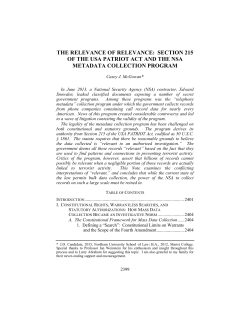 the relevance of relevance: section 215 of the usa patriot act and the