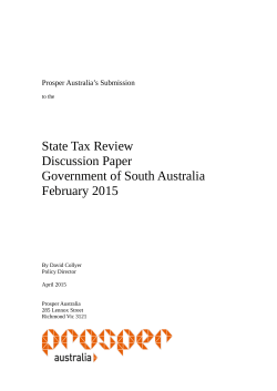 Prosper`s submission to the SA tax review