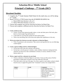 Sebastian River Middle School Principal`s Challenge &ndash; 7th Grade