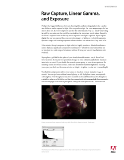 Raw Capture, Linear Gamma, and Exposure