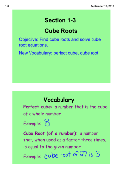 Section 13 Cube Roots Vocabulary