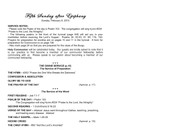 February 8, 2015 - St. Peter`s Evangelical Lutheran Church