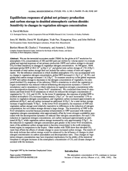 Equilibrium responses of global net primary production and carbon