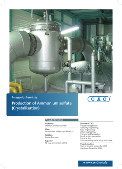 Production of Ammonium sulfate - Chemieanlagenbau Chemnitz
