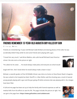 Friends Remember 13-Year-Old Augusta Boy Killed by Gun