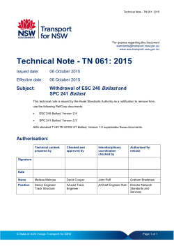 Ballast - Asset Standards Authority