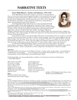 Annie Webb Blanton - Teacher and Politician