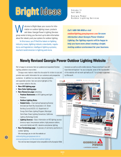 Newly Revised Georgia Power Outdoor Lighting Website