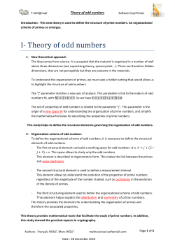 I- Theory of odd numbers - T