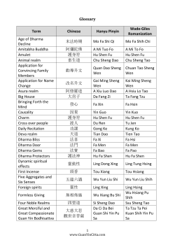 Glossary Term Chinese Hanyu Pinyin Wade