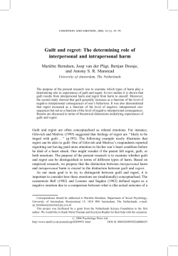 Guilt and regret: The determining role of interpersonal and