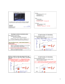 A brief review of chemistry A brief review of chemistry
