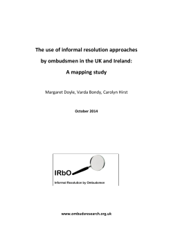 The use of informal resolution approaches by