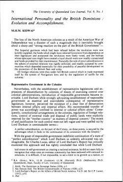 International Personality and the British Dominions