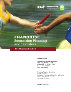 FRANCHISE Succession Planning and Transfers